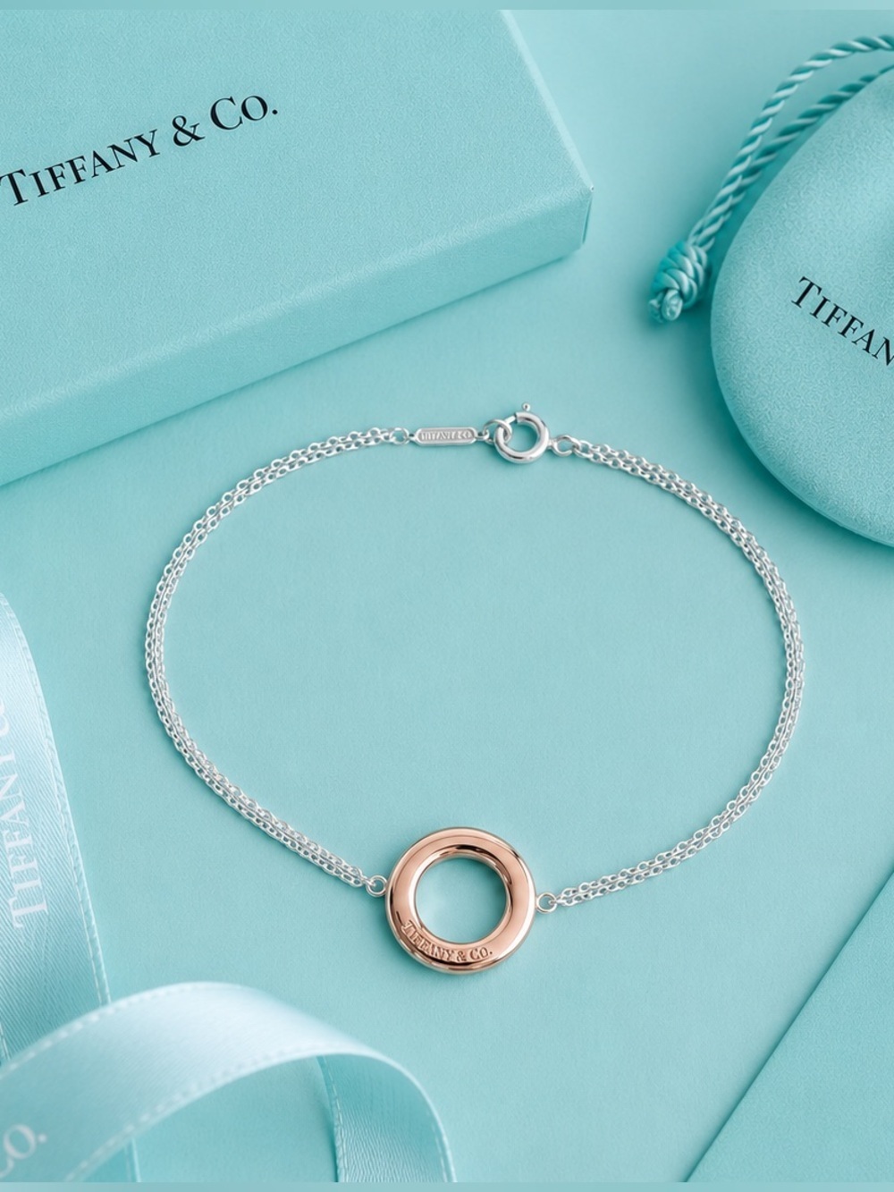 Rose Tiffany & Co. Rubedo 1837 Circle Disk Bracelet–Rubedo Gold Authenticated 7”